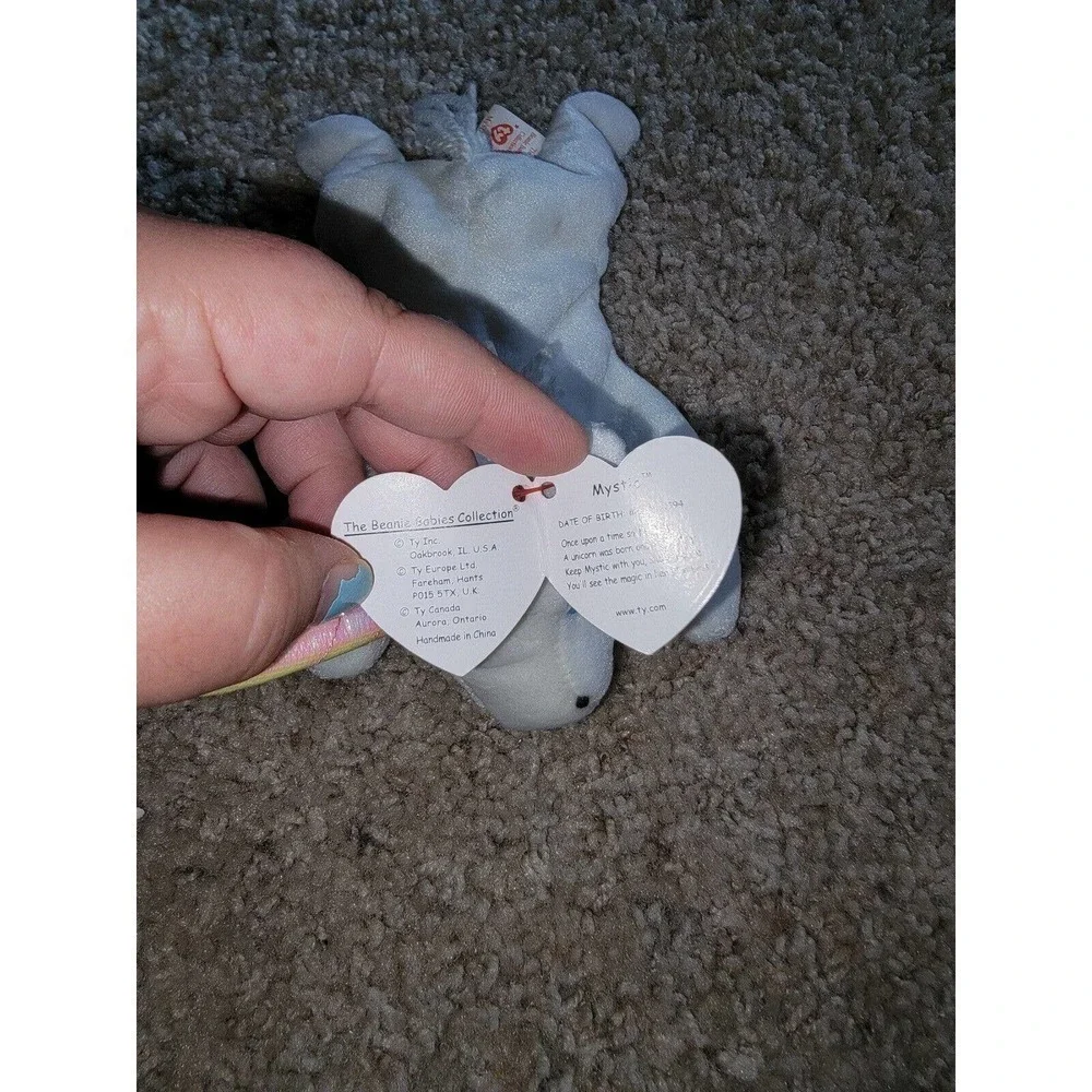 Original TY Beanie Baby 1994 MYSTIC White Unicorn Plush Toy with Tag